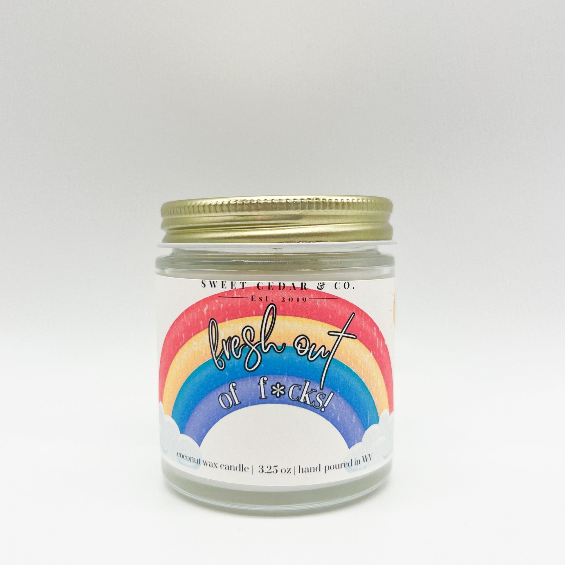 fresh out of f*cks candle - Sweet Cedar & Co.