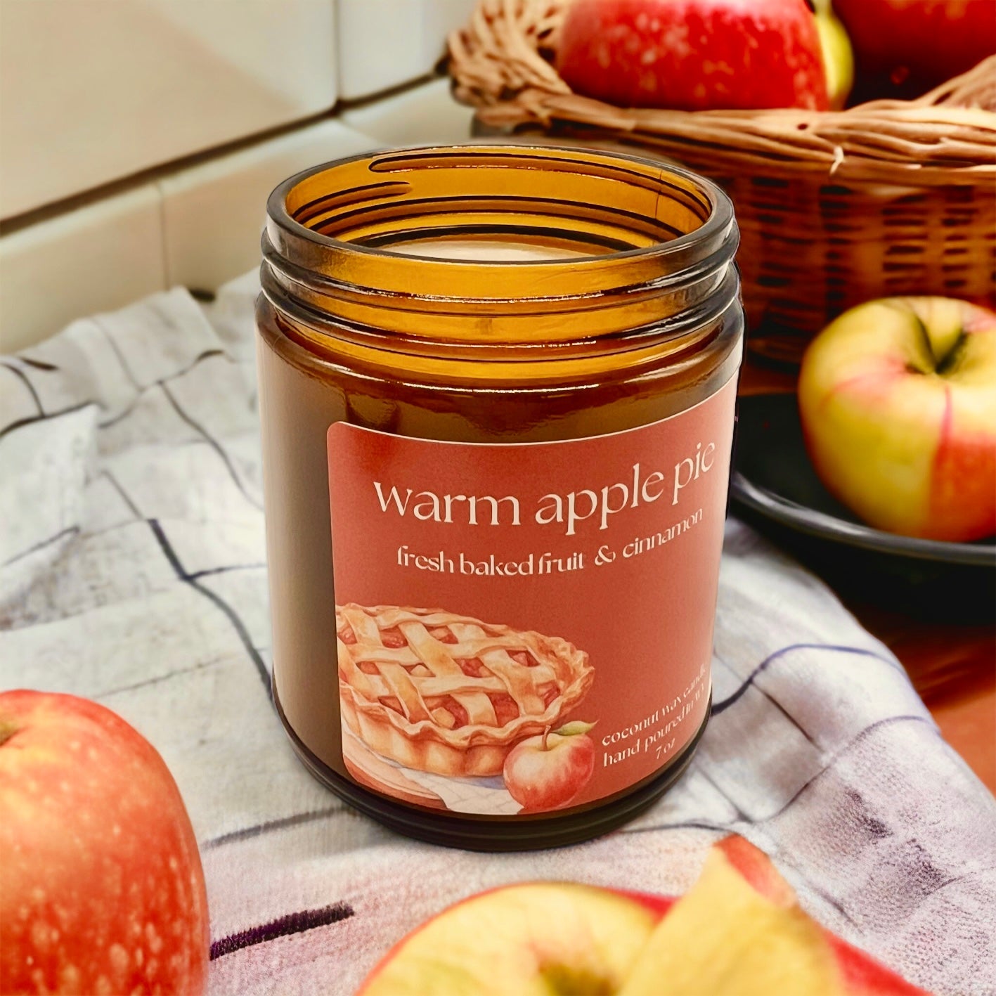 Warm Apple Pie - Coconut Wax Candle - Sweet Cedar & Co.